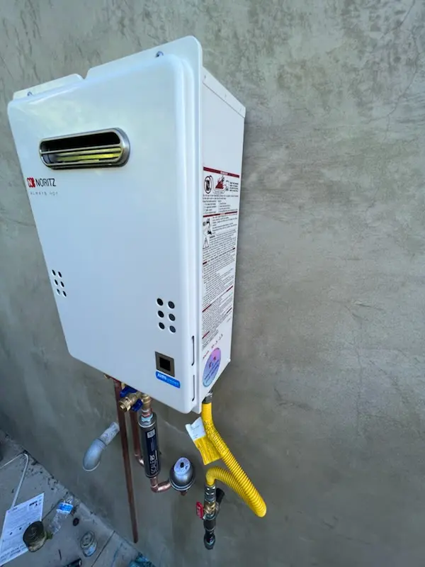 Tankless water heater installation for Fallin Crest homes